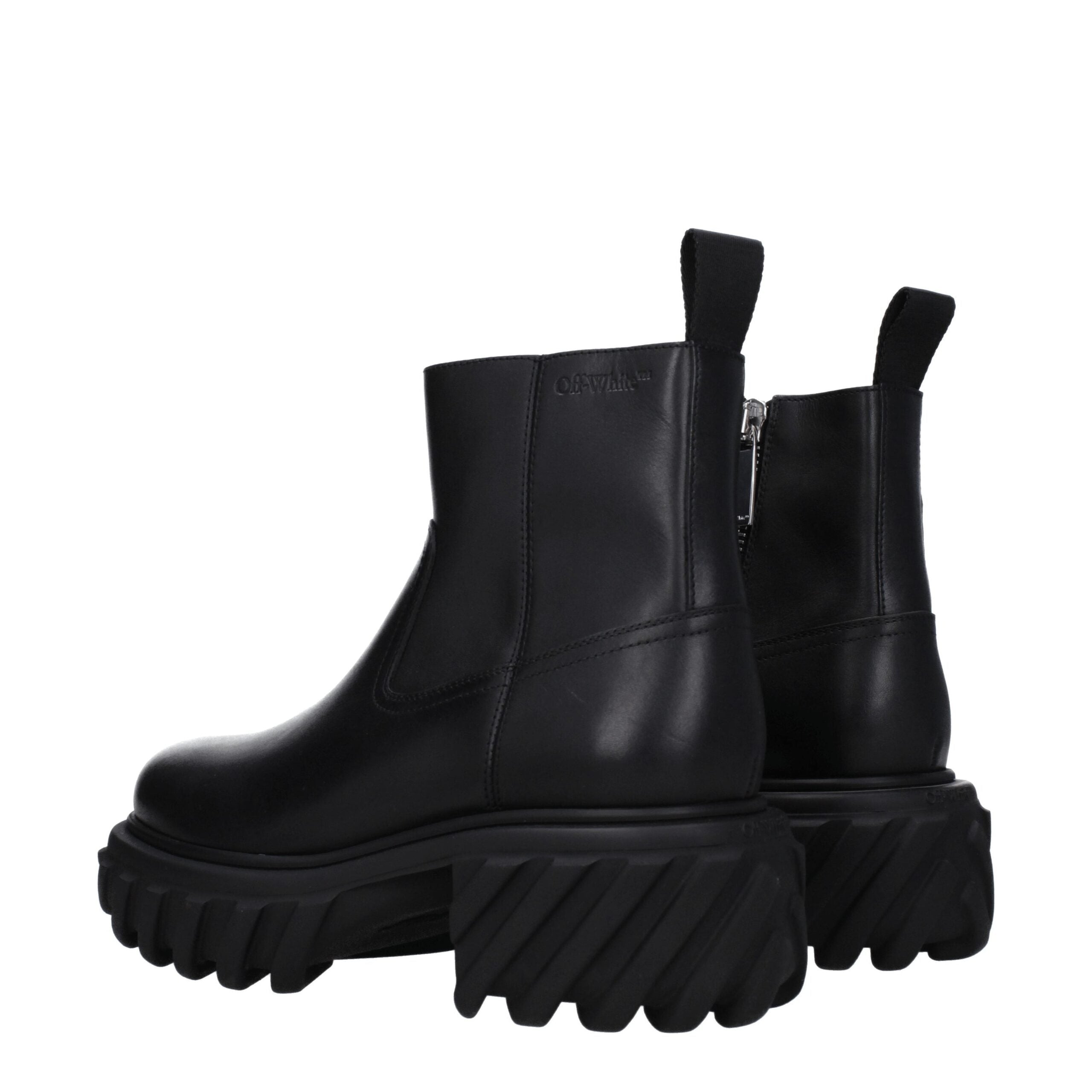Off-White Off-White Black Leather Ankle Boots studio product image (image 4 of 5)