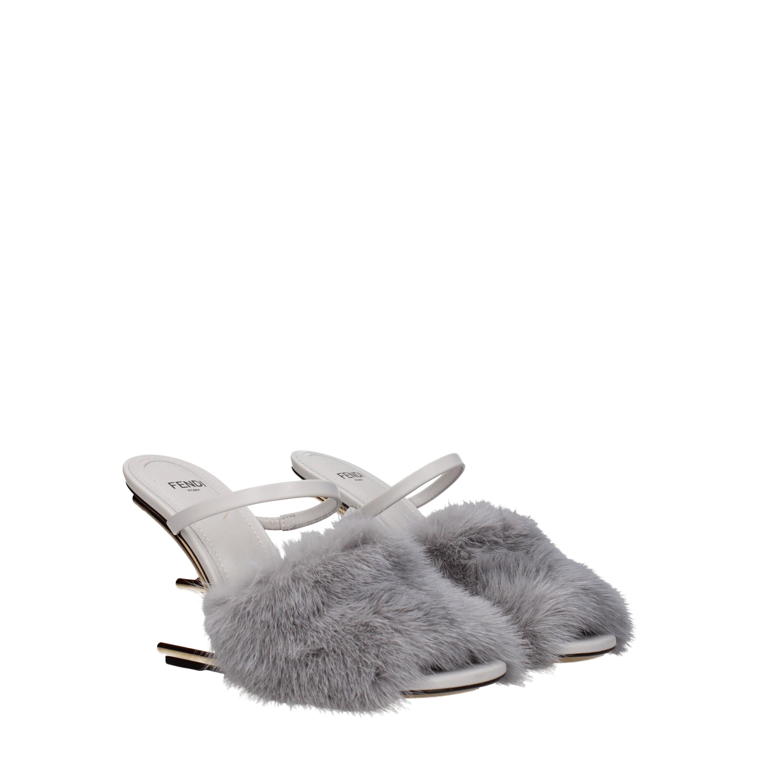 Fendi Fendi Gray Mink Slippers product photograph (image 2 of 5)
