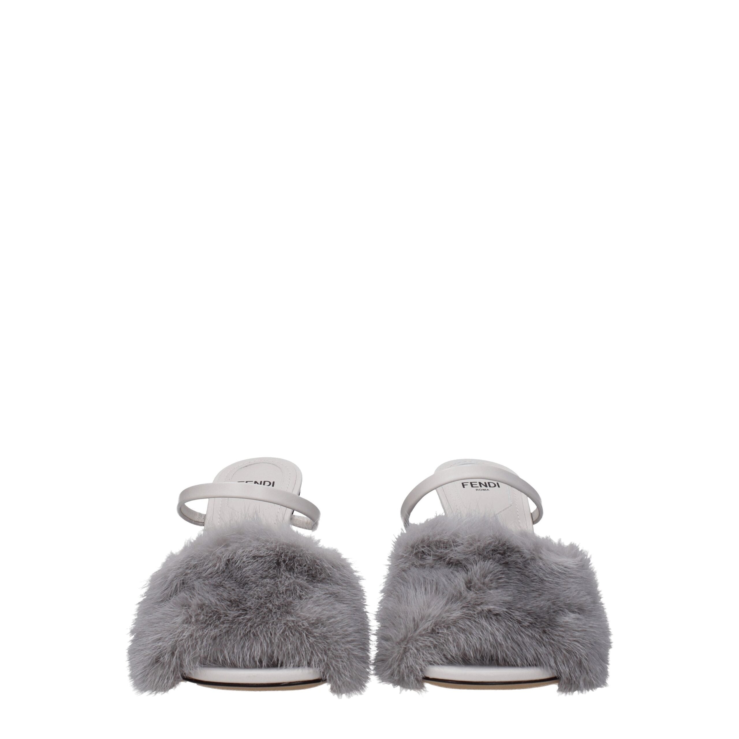 Fendi Fendi Gray Mink Slippers catalog image (image 3 of 5)