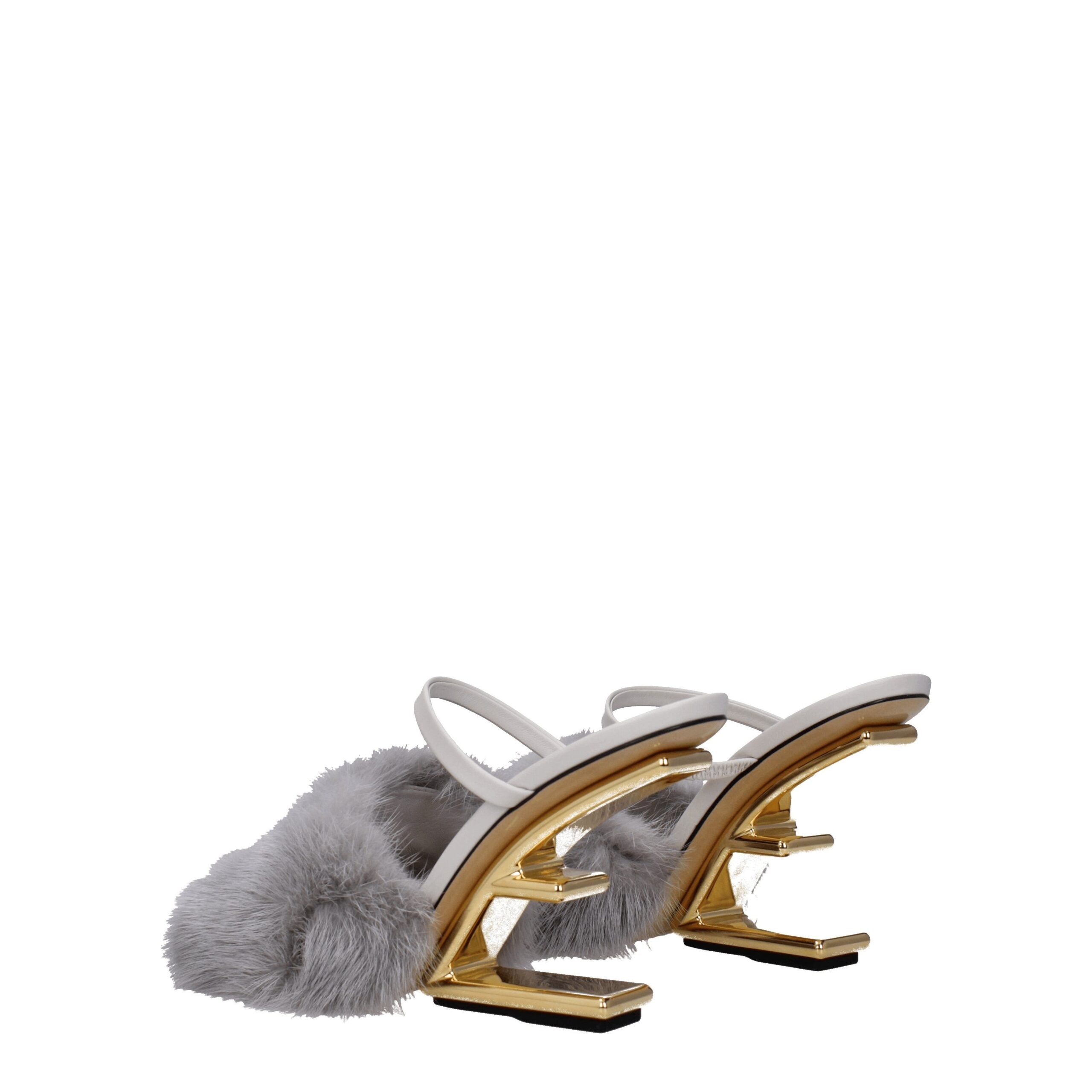 Fendi Fendi Gray Mink Slippers studio product image (image 4 of 5)