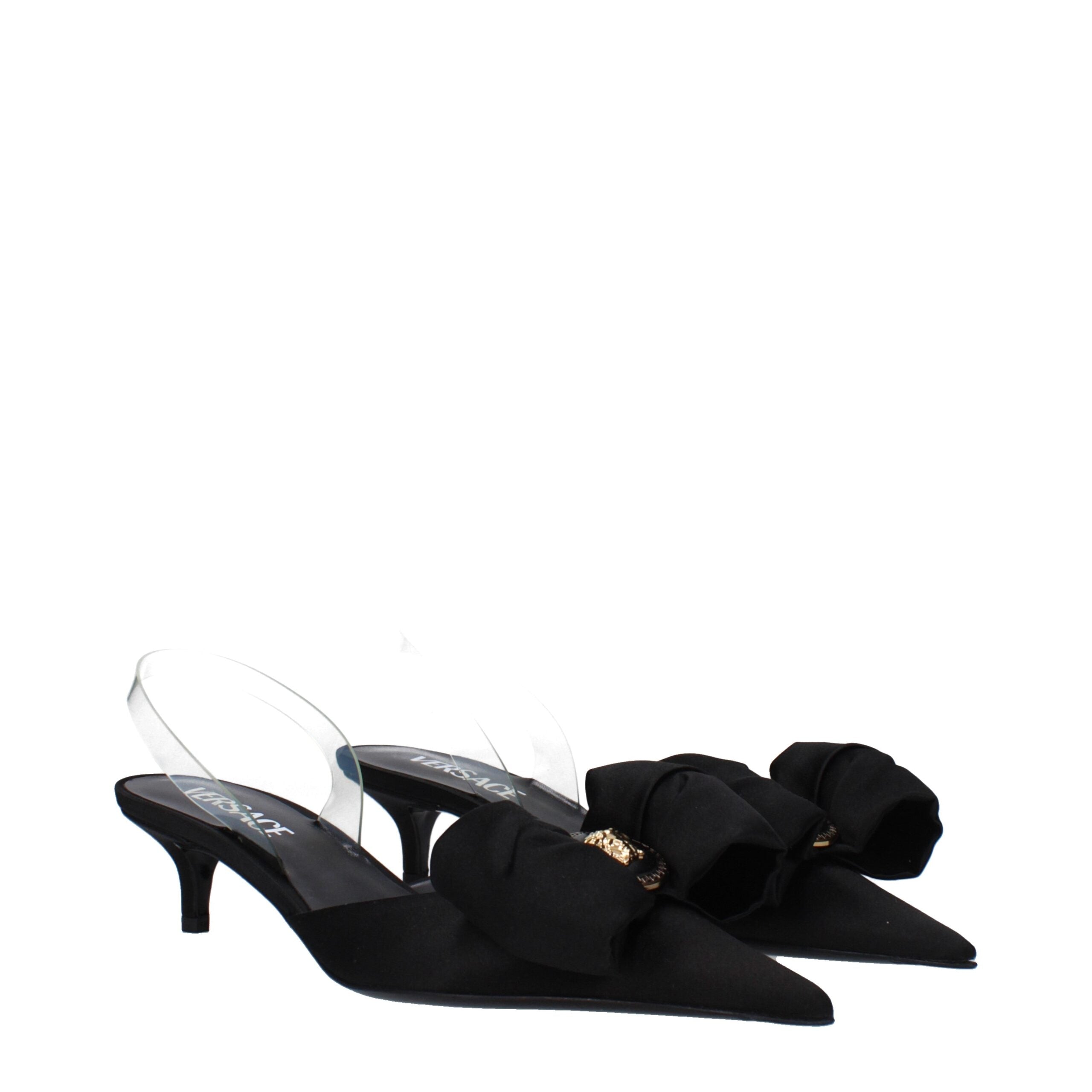 Versace Versace Black Satin Flat Sandals product photograph (image 2 of 5)