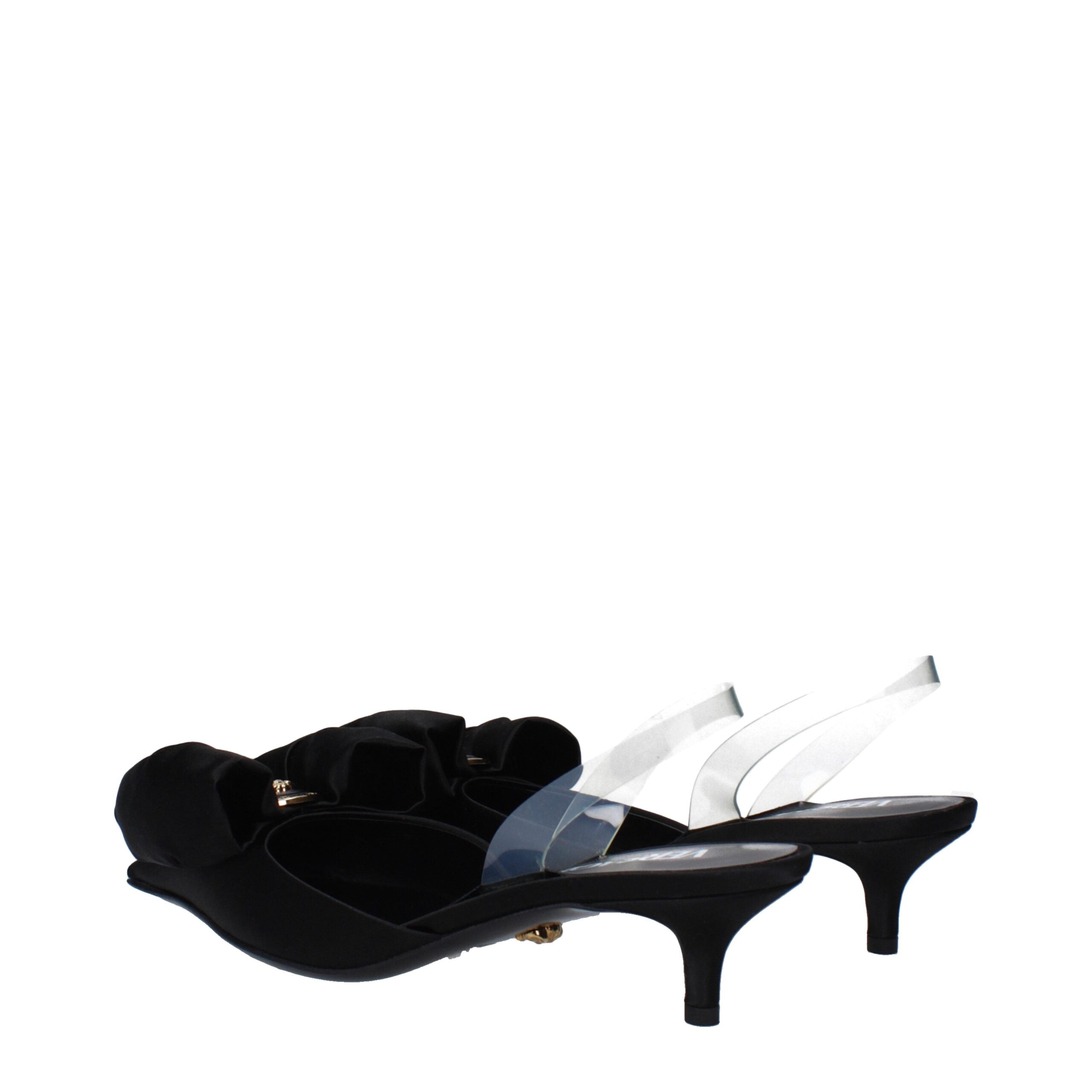 Versace Versace Black Satin Flat Sandals studio product image (image 4 of 5)