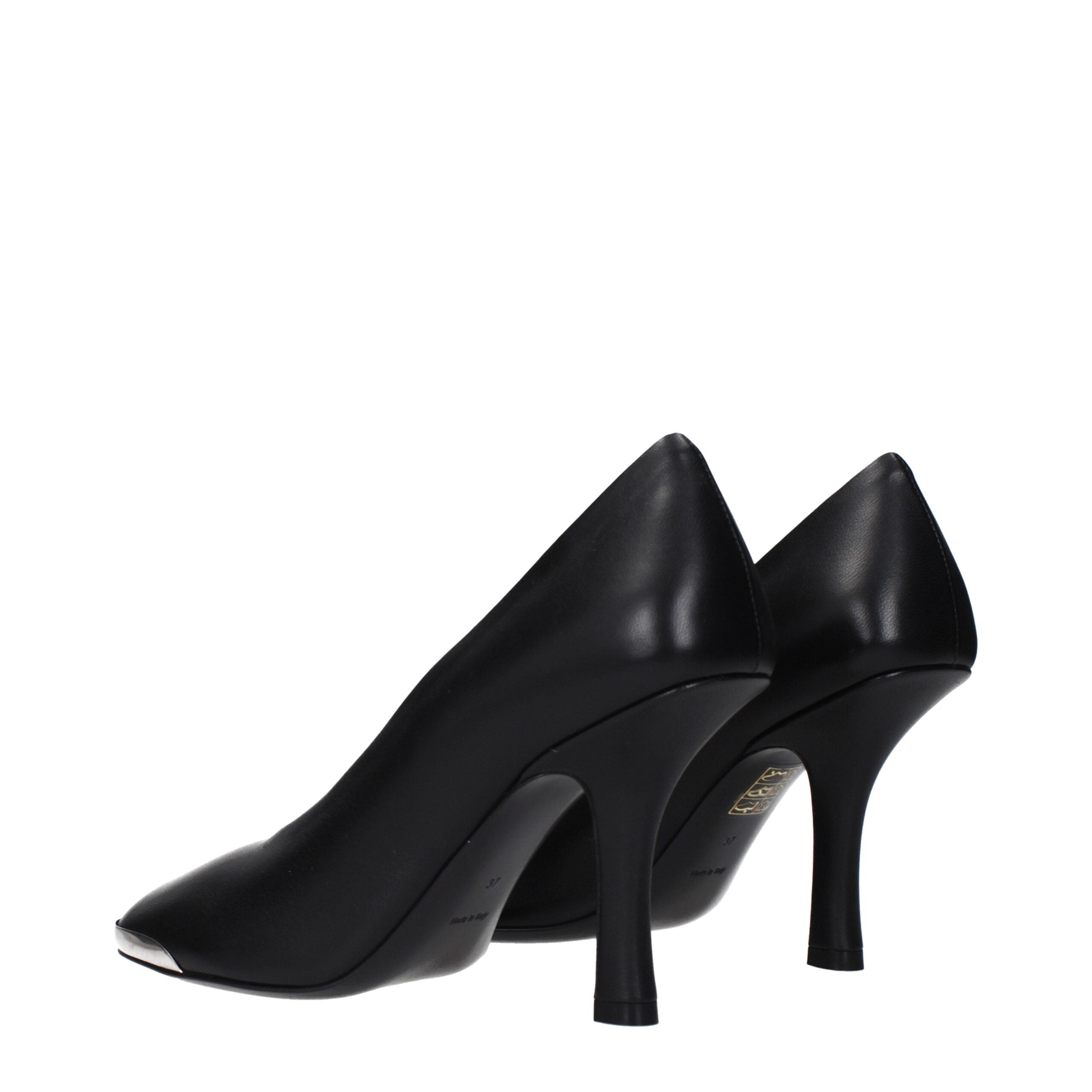 Burberry Burberry Black Leather High Heel Pumps studio product image (image 4 of 5)