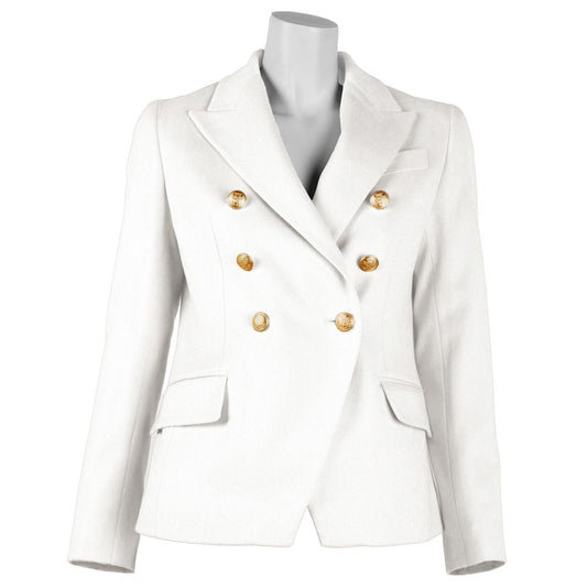 Made in Italy White Wool Vergine Suits & Blazer