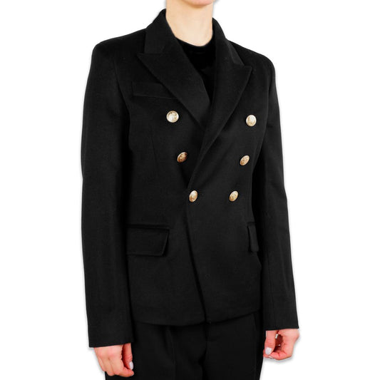 Made in Italy Black Wool Vergine Suits & Blazer