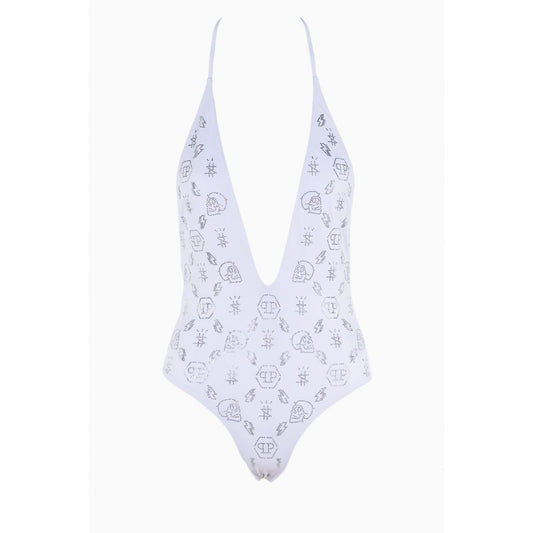 Philipp Plein White Rhinestone Embellished Swimsuit - Gio Beverly Hills