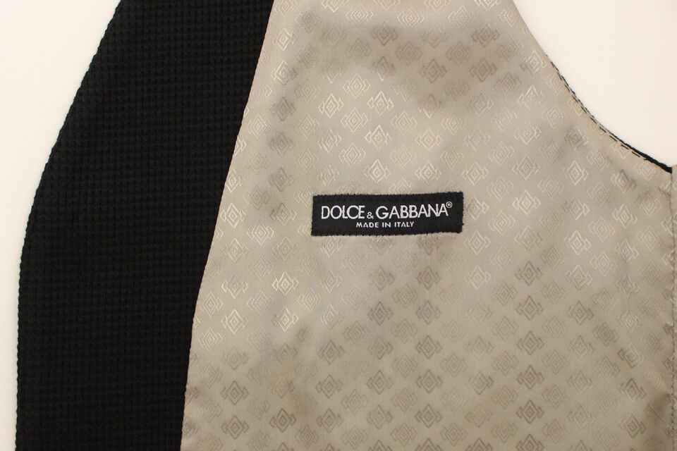 Dolce & Gabbana Elegant Black Silk Dress Vest - Gio Beverly Hills