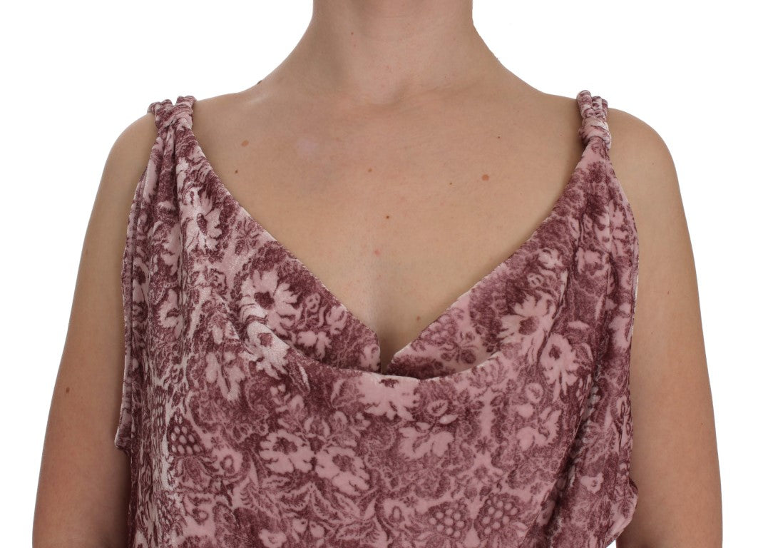 Exte Pink Floral Print Viscose Silk Blouse Top - Gio Beverly Hills