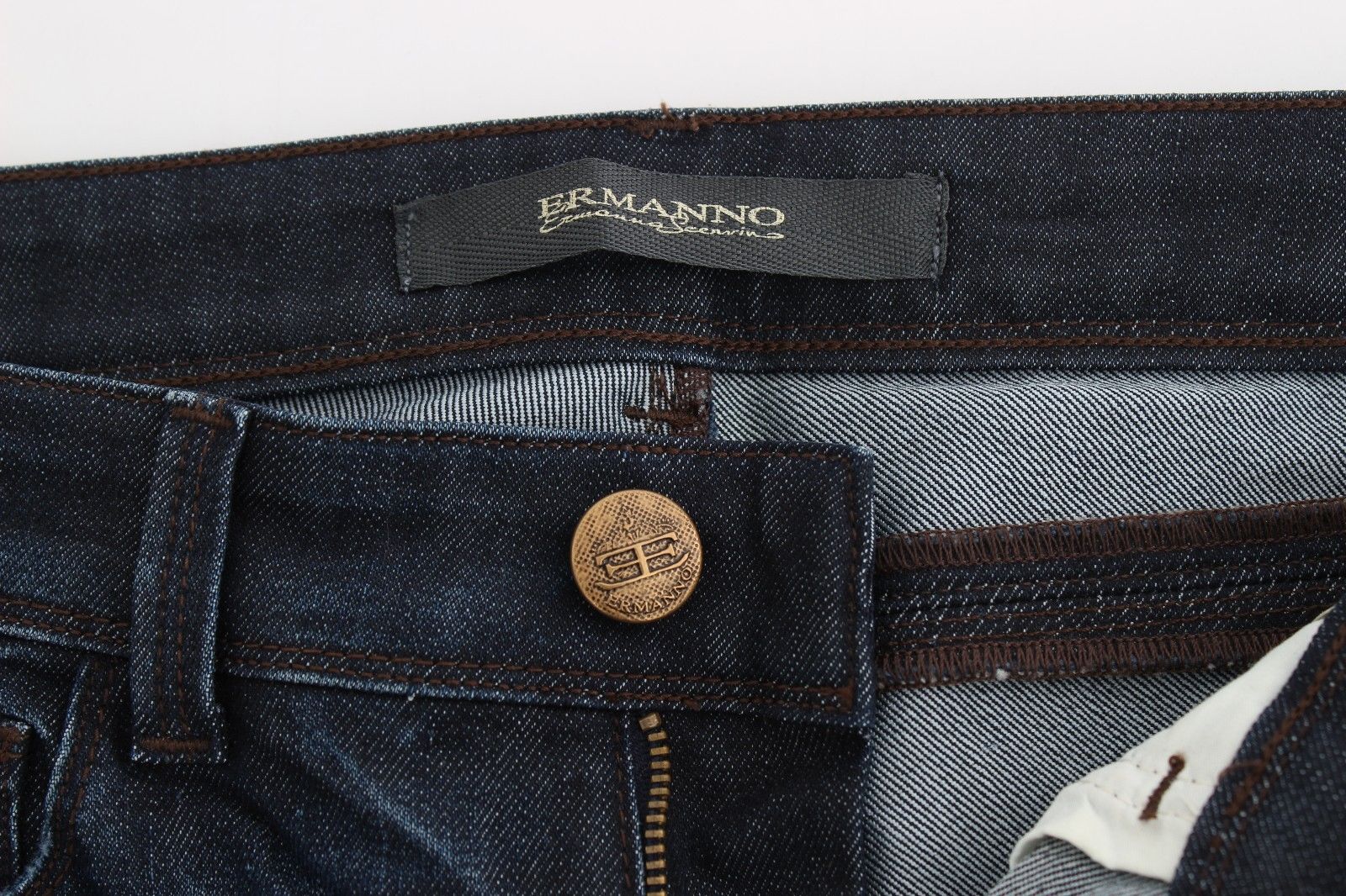 Ermanno Scervino Blue Slim Jeans Denim Pants Skinny Leg Stretch - Gio Beverly Hills