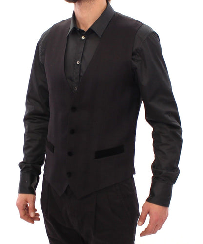 Dolce & Gabbana Black Wool Silk Dress Vest Gilet Weste - Gio Beverly Hills