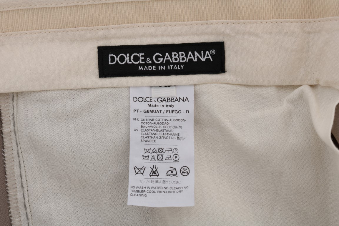 Dolce & Gabbana Beige Cotton Stretch Chinos Pants - Gio Beverly Hills