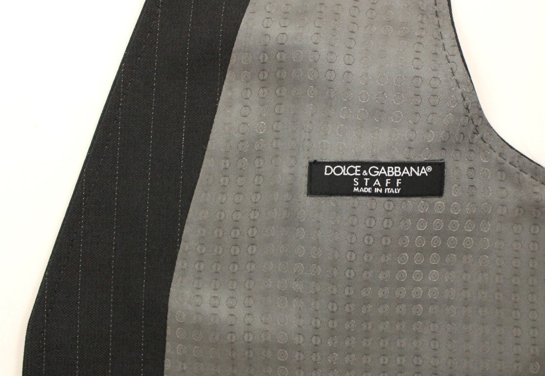 Dolce & Gabbana Gray Striped Formal Dress Vest - Gio Beverly Hills