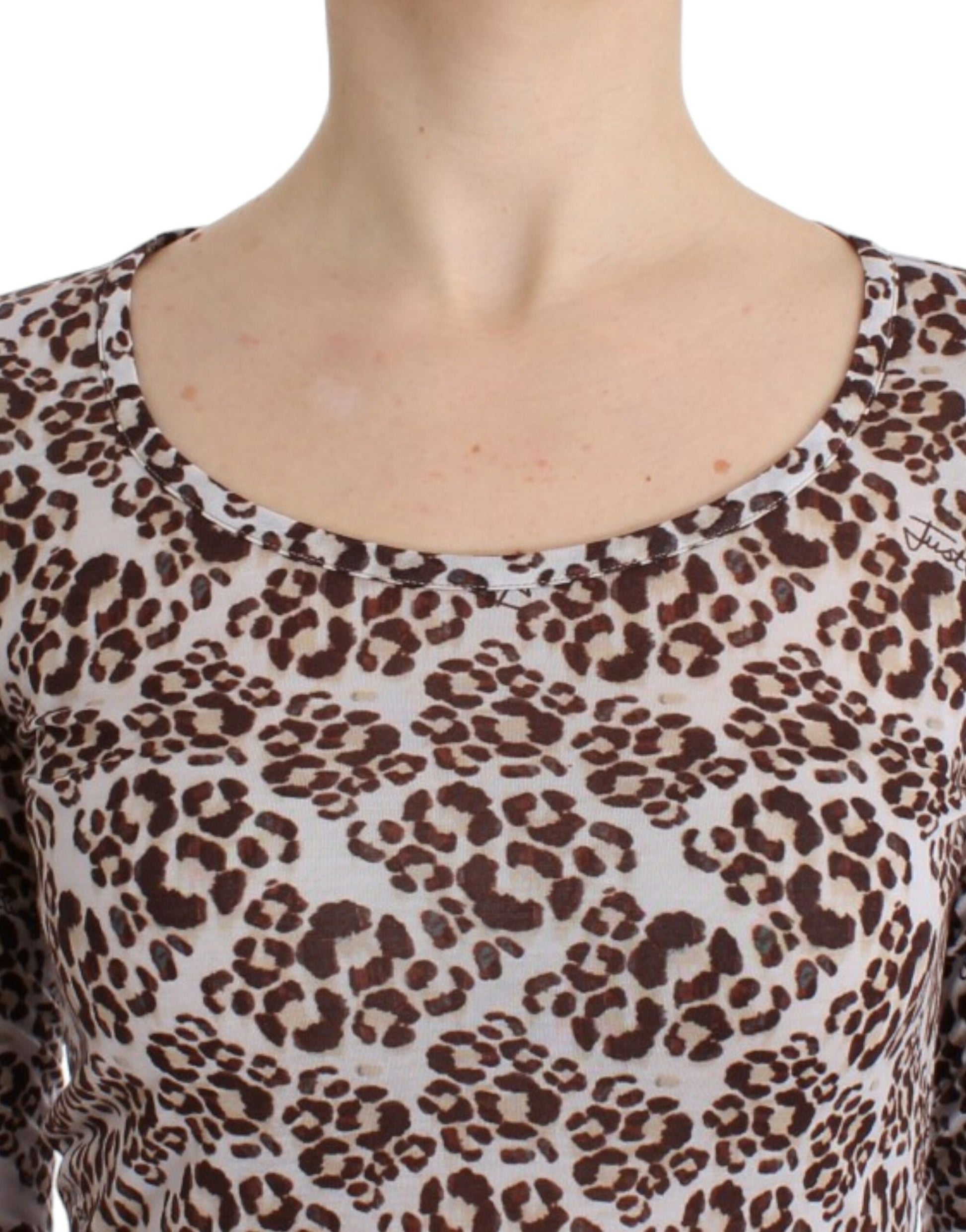 Cavalli Brown longsleeved lace top - Gio Beverly Hills