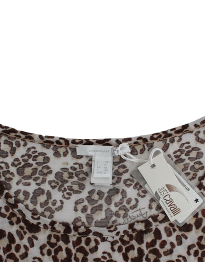 Cavalli Brown longsleeved lace top - Gio Beverly Hills