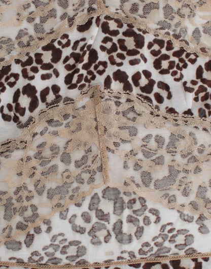 Cavalli Brown longsleeved lace top - Gio Beverly Hills