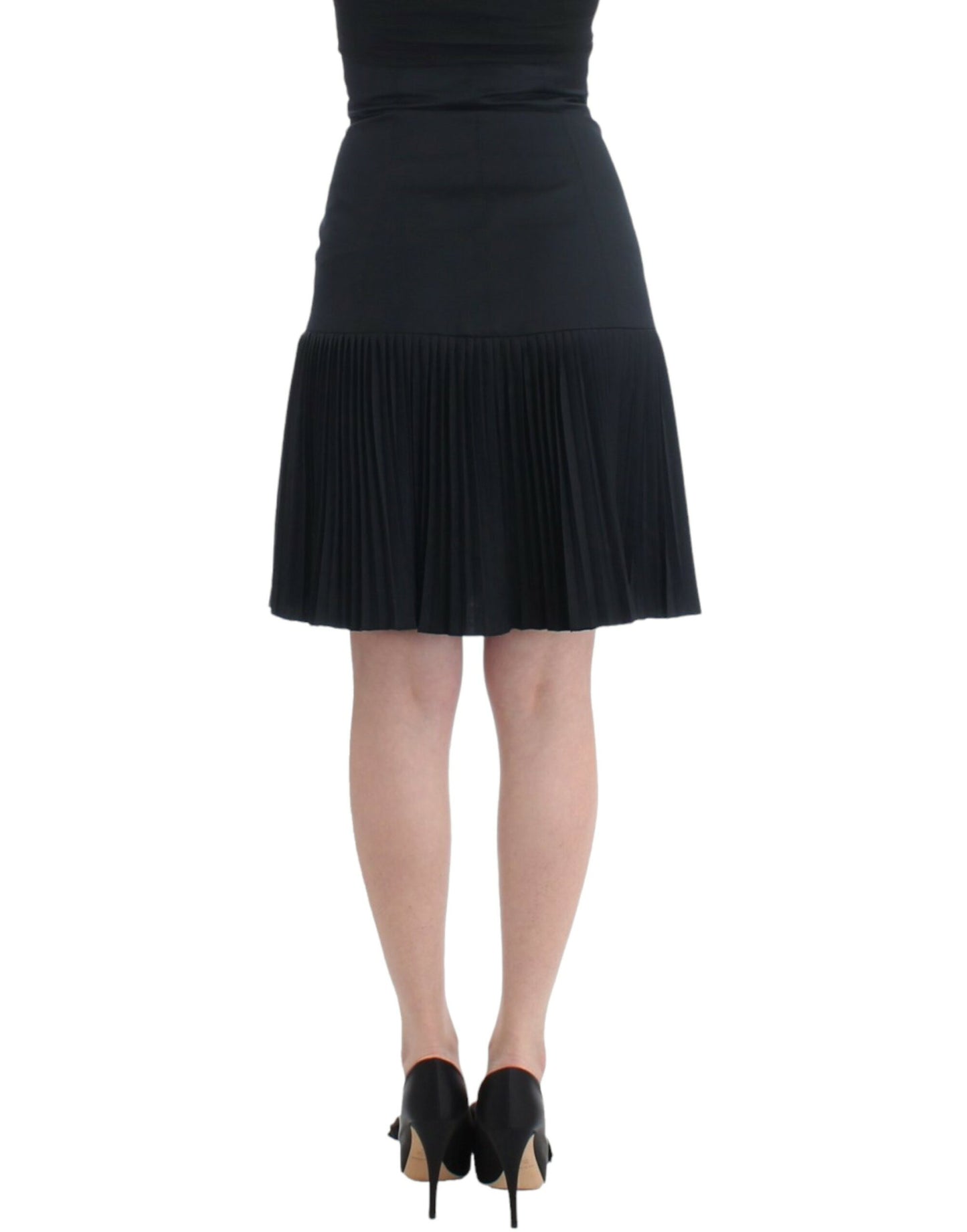 Cavalli Black Pleated Laced Skirt - Gio Beverly Hills