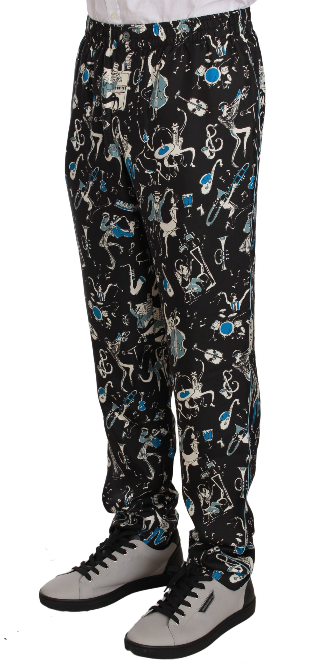Dolce & Gabbana Black Musical Instrument Sleepwear Pants - Gio Beverly Hills