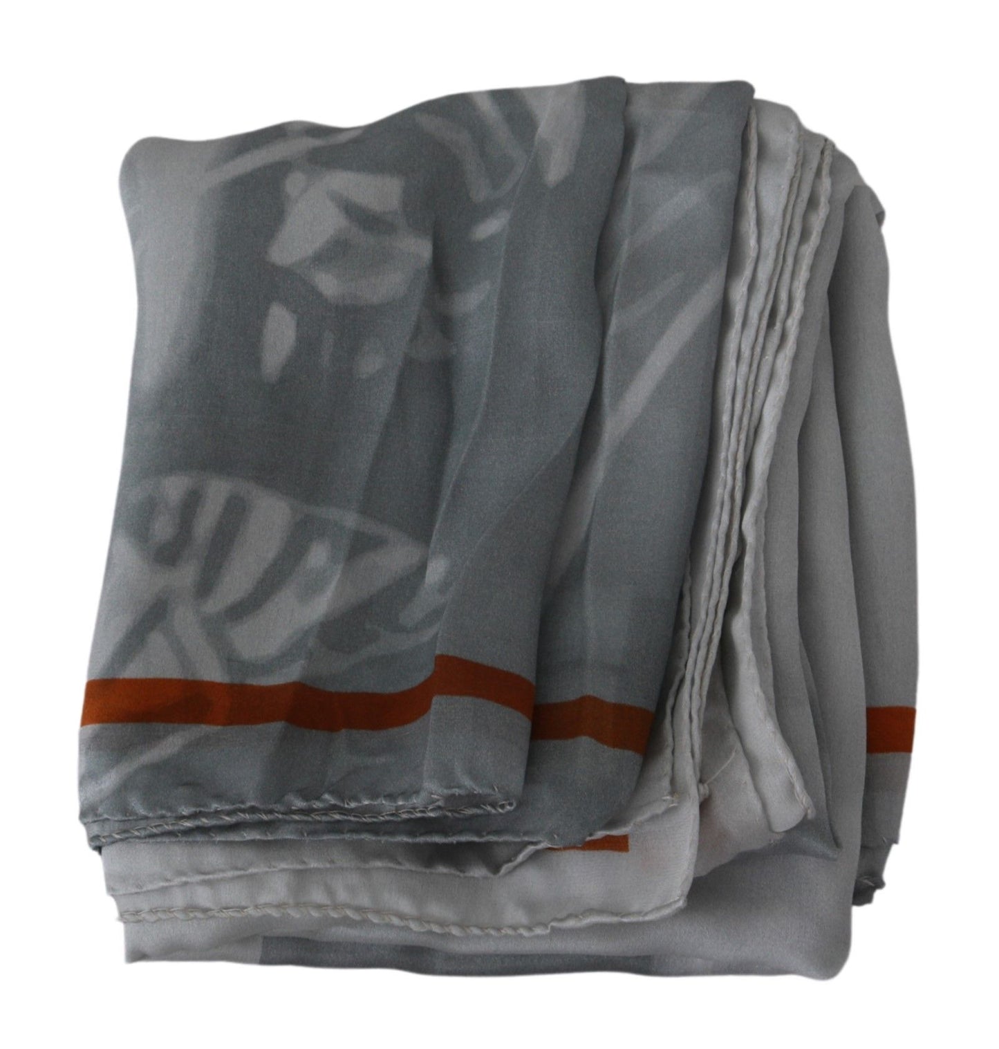 Costume National Gray Red Silk Shawl Foulard Wrap Scarf - Gio Beverly Hills