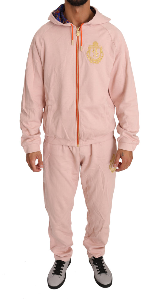 Billionaire Italian Couture Pink Cotton Sweater Pants  Tracksuit - Gio Beverly Hills