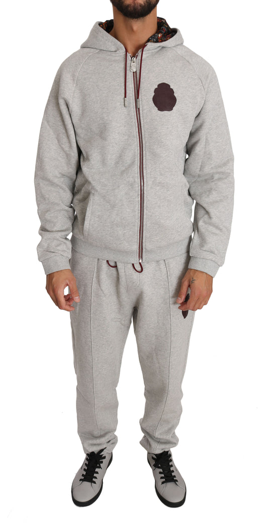 Billionaire Italian Couture Gray Cotton Sweater Pants Tracksuit - Gio Beverly Hills