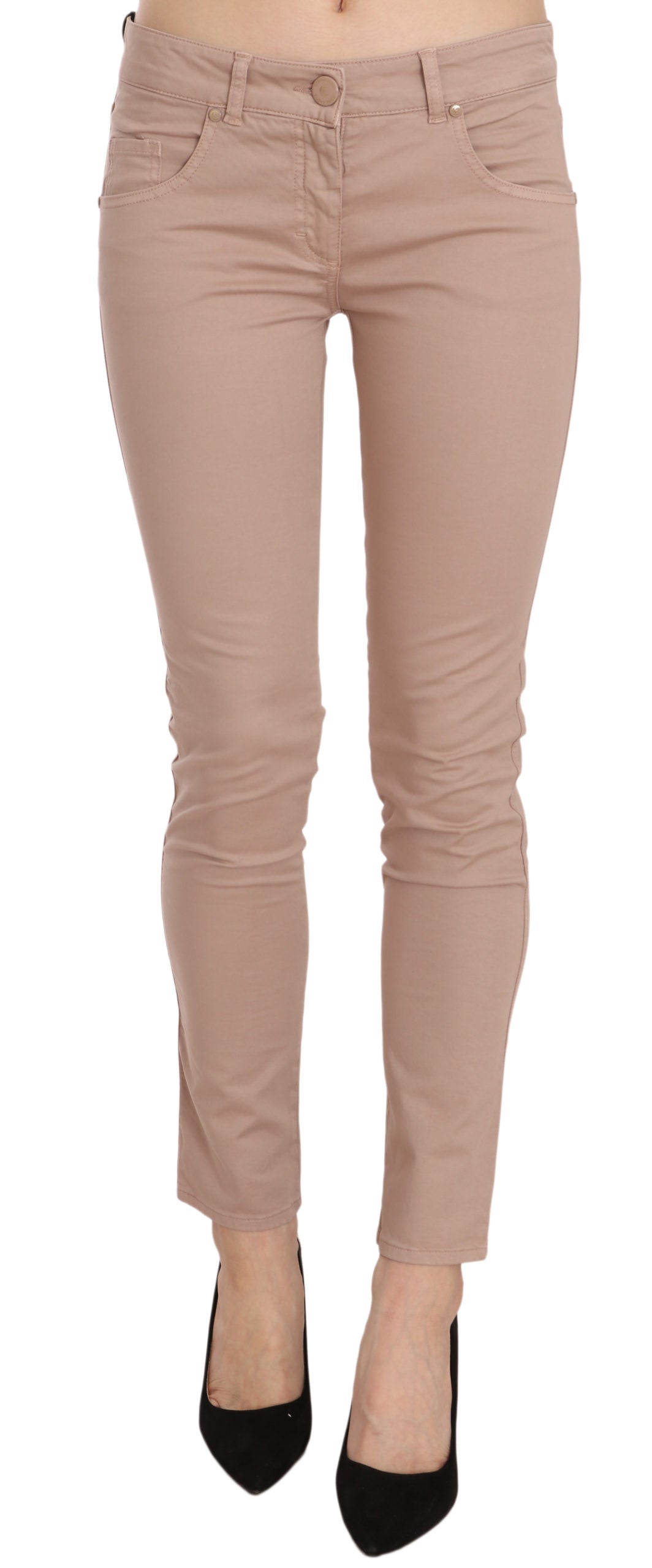 CRISTINAEFFE Brown Low Waist Slim Fit Skinny Cotton Pants - Gio Beverly Hills