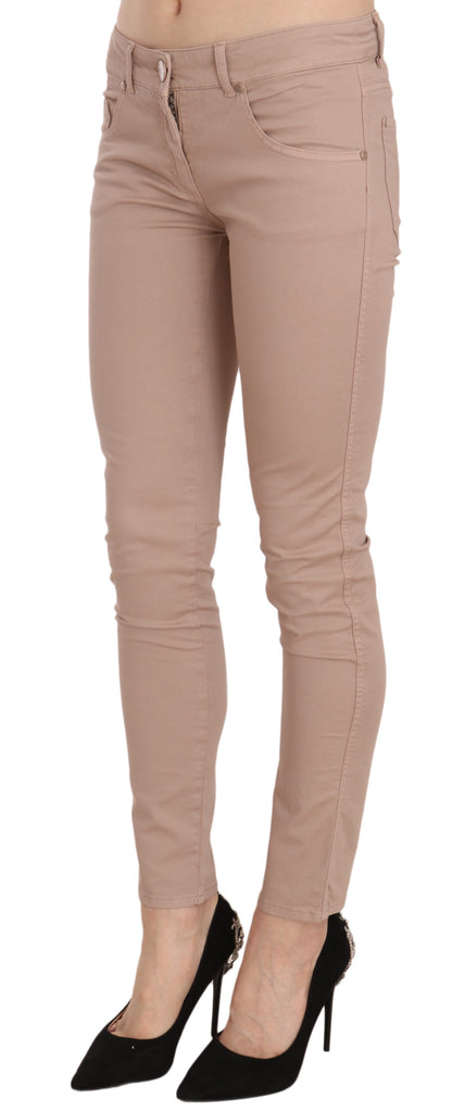 CRISTINAEFFE Brown Low Waist Slim Fit Skinny Cotton Pants - Gio Beverly Hills