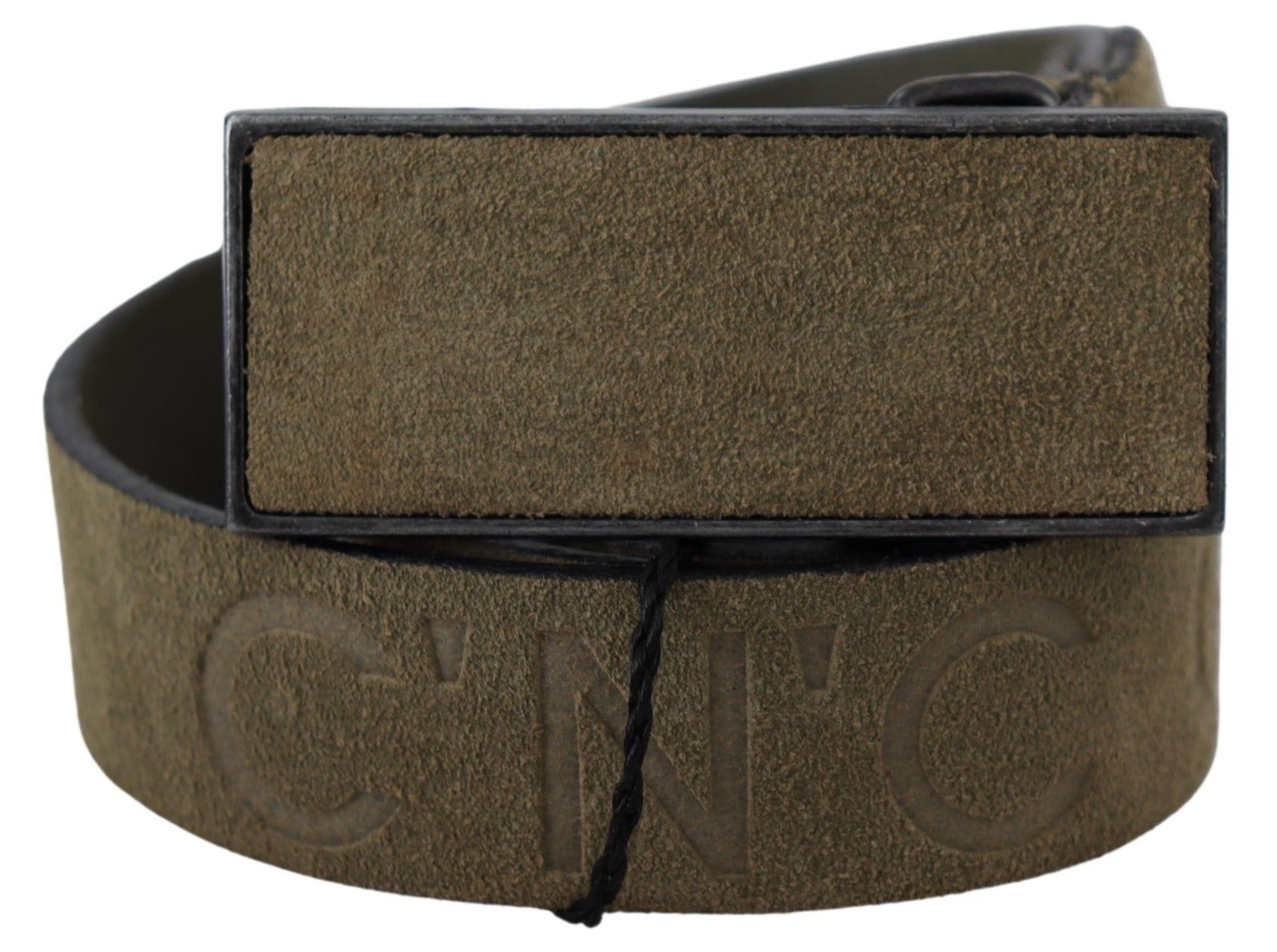 Costume National Green Leather Velvet Buckle Waist Army Belt - Gio Beverly Hills