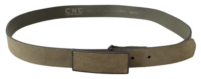 Costume National Green Leather Velvet Buckle Waist Army Belt - Gio Beverly Hills