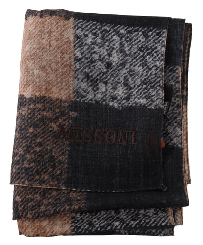 Missoni Multicolor Plaid Wool Unisex Neck Wrap Shawl Logo Scarf - Gio Beverly Hills