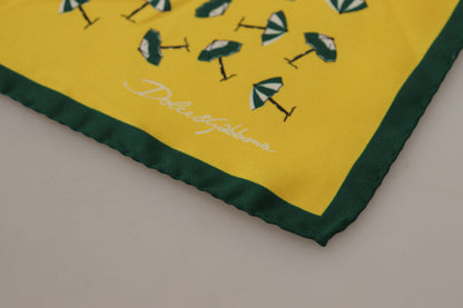 Dolce & Gabbana Yellow Printed DG Logo Square Mens Handkerchief Scarf - Gio Beverly Hills