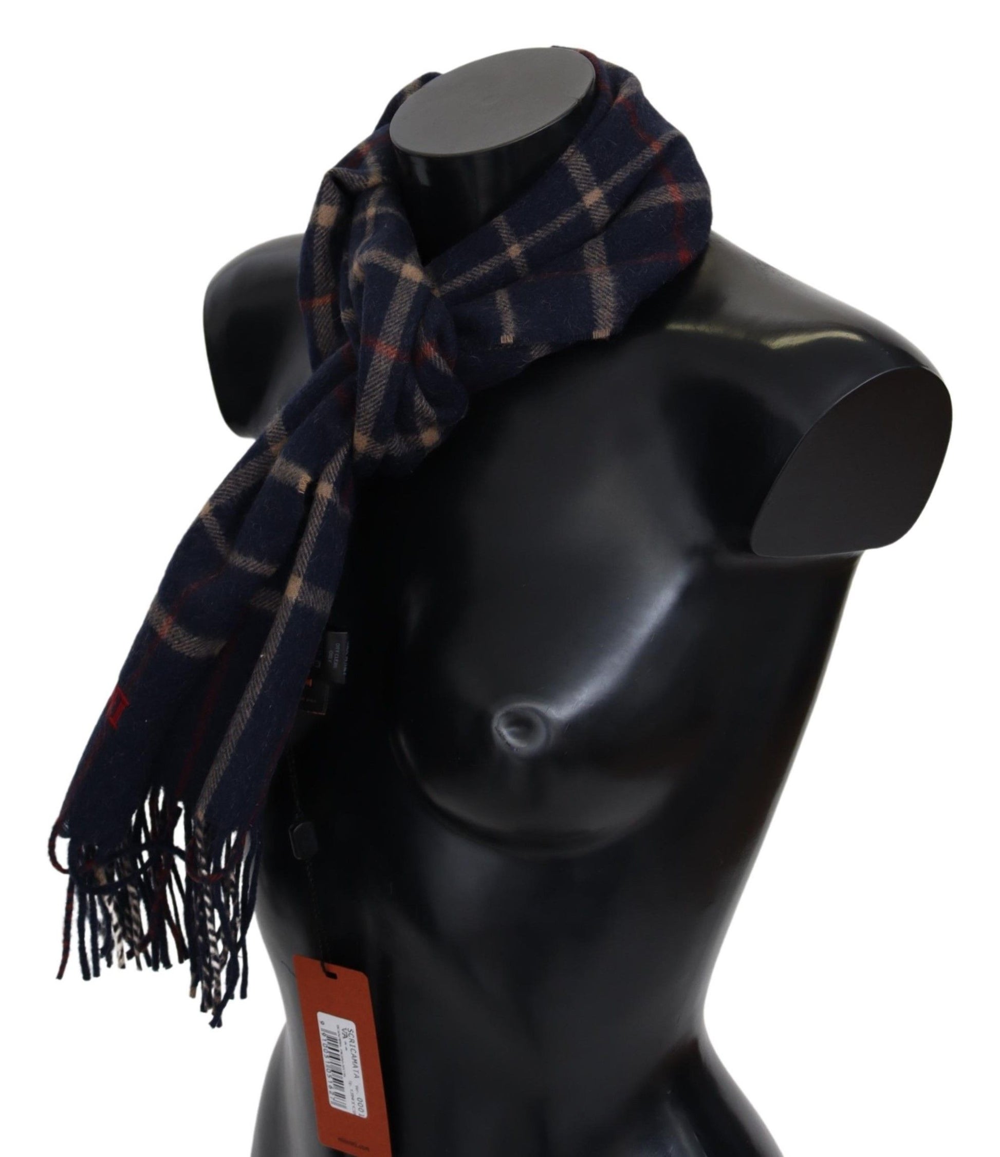 Missoni Black Checkered Unisex Neck Wrap Fringes Scarf - Gio Beverly Hills