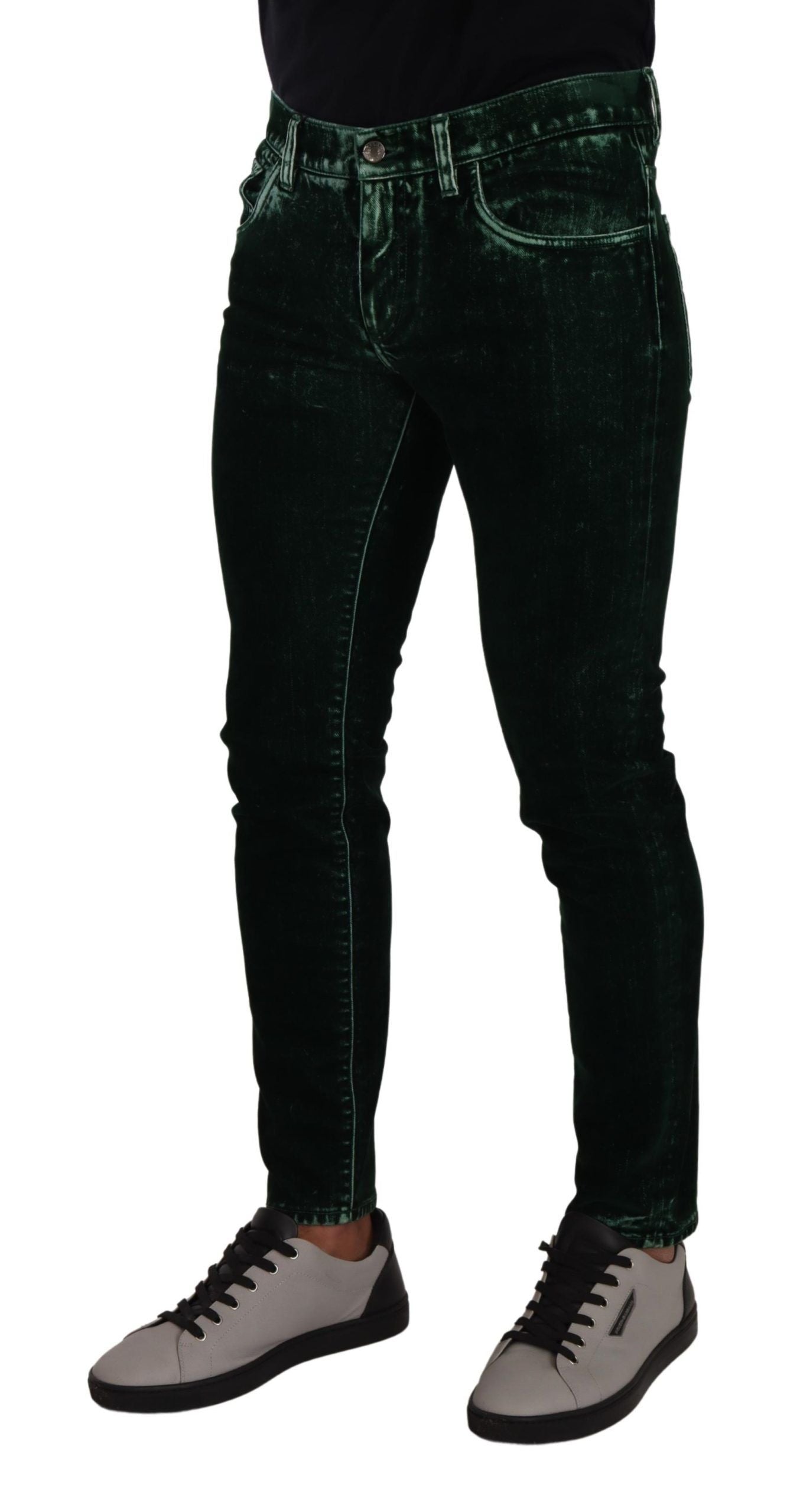 Dolce & Gabbana Green Cotton Stretch Skinny Slim Fit Jeans - Gio Beverly Hills