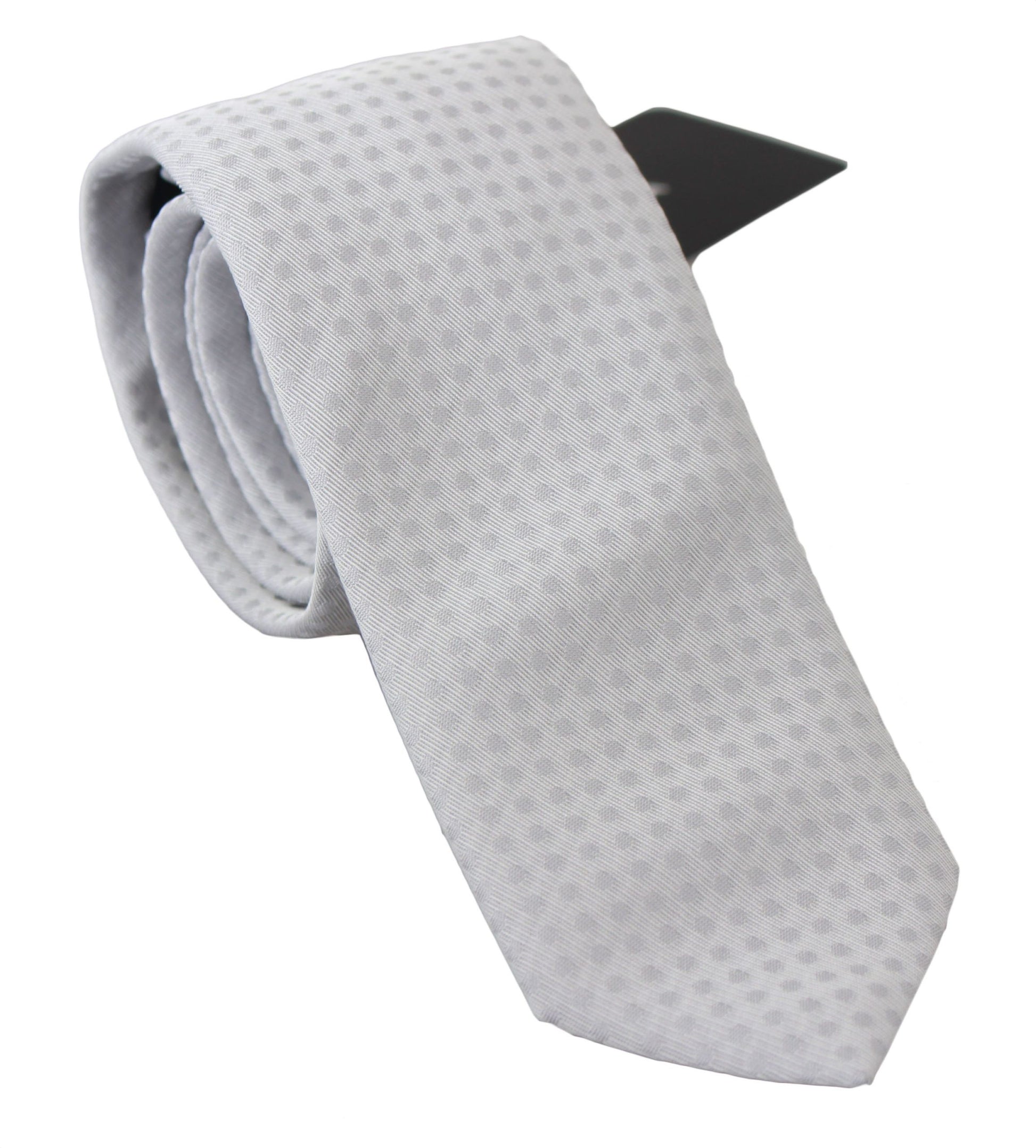 Dolce & Gabbana White Patterned Classic Mens Slim Necktie Tie - Gio Beverly Hills