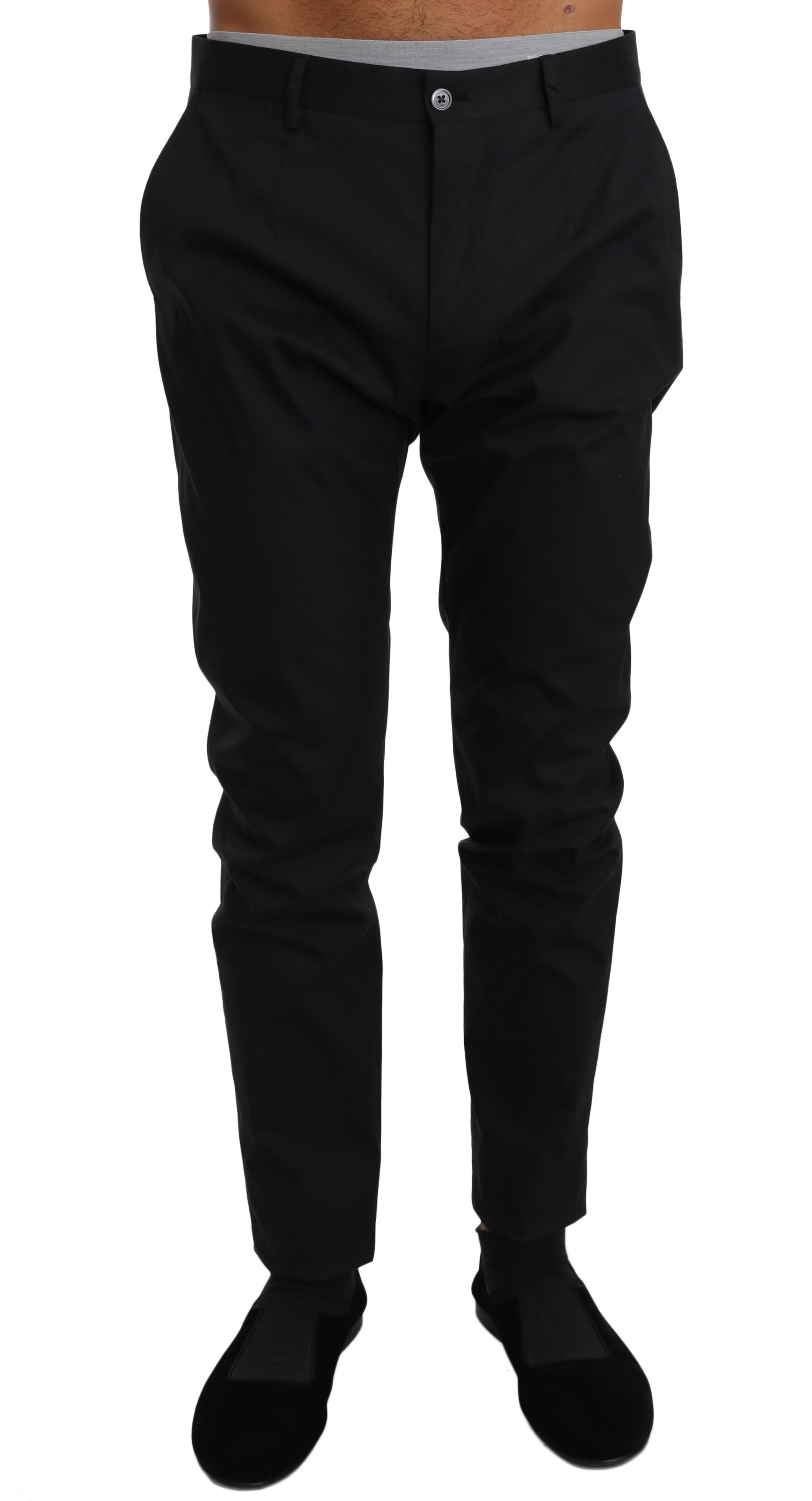 Dolce & Gabbana Black Cotton Stretch Formal Trousers Pants - Gio Beverly Hills
