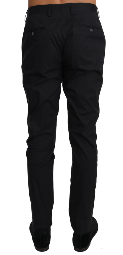 Dolce & Gabbana Black Cotton Stretch Formal Trousers Pants - Gio Beverly Hills