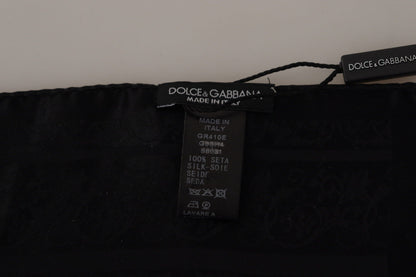 Dolce & Gabbana Black Flora Design Mens Square Handkerchief Scarf - Gio Beverly Hills