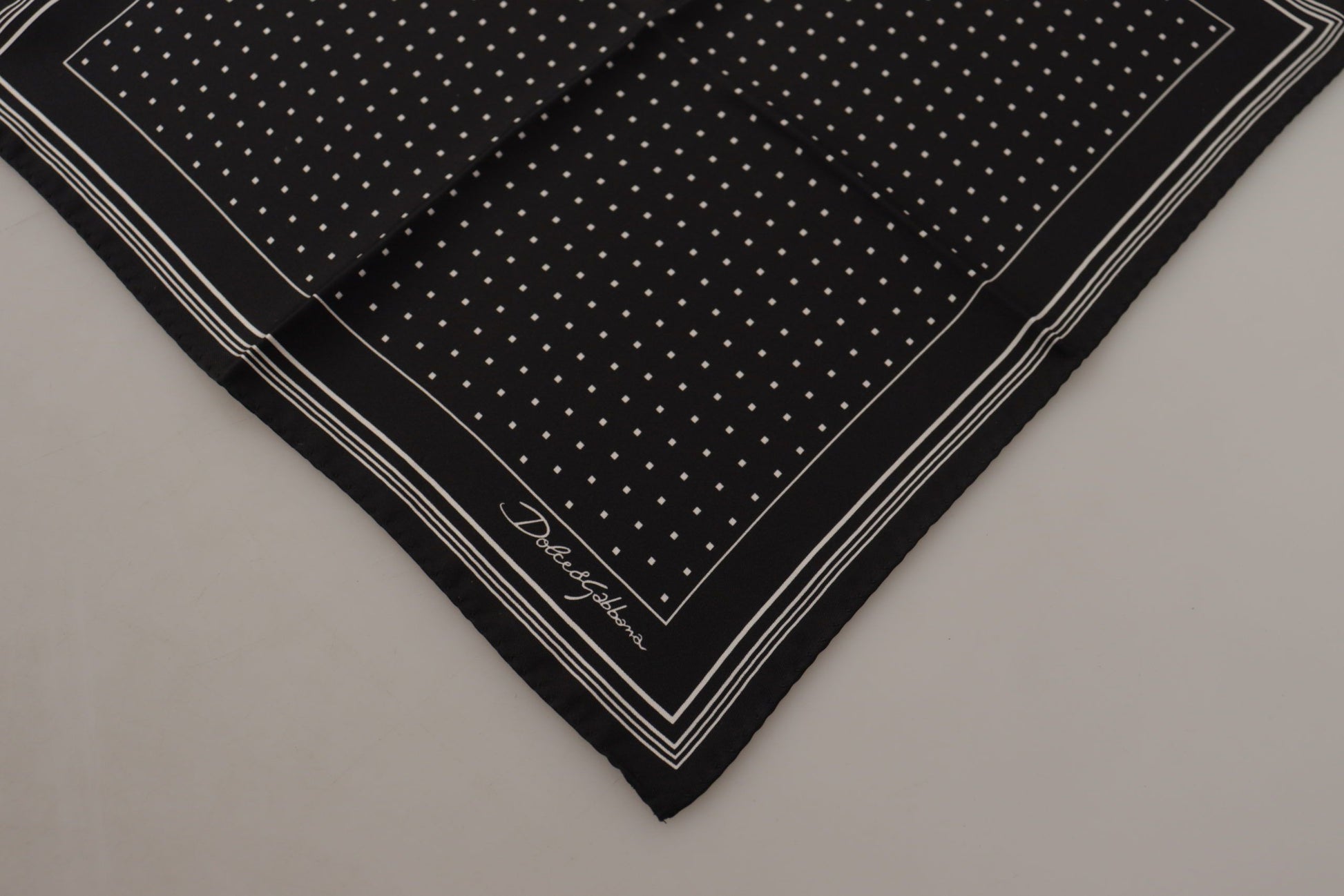 Dolce & Gabbana Black Polka Dots DG Logo Square Handkerchief - Gio Beverly Hills