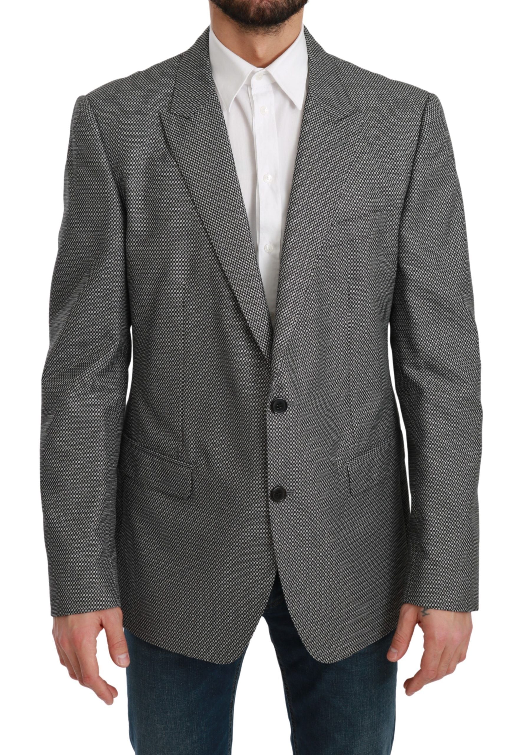 Dolce & Gabbana Gray Slim Fit Formal MARTINI Blazer - Gio Beverly Hills