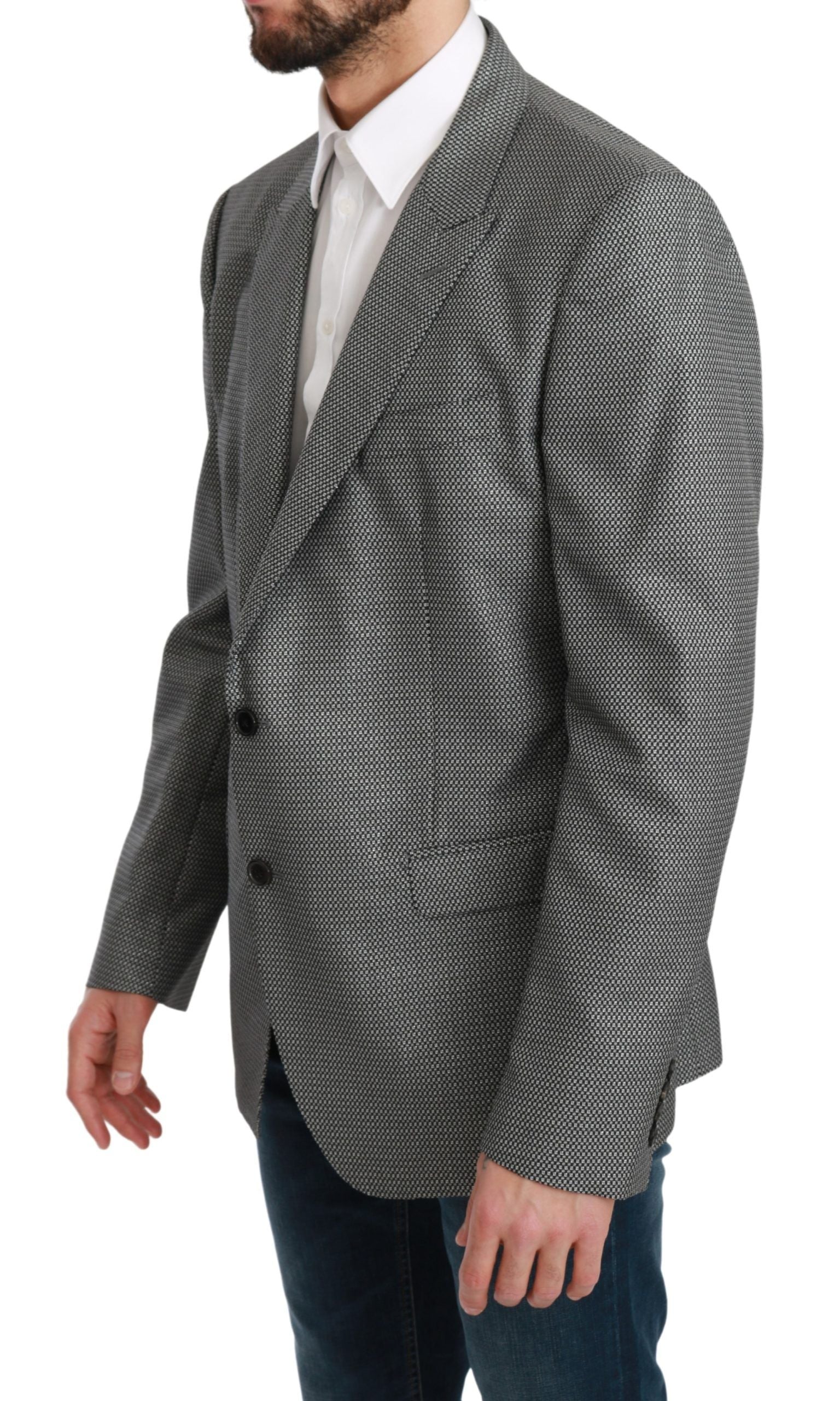 Dolce & Gabbana Gray Slim Fit Formal MARTINI Blazer - Gio Beverly Hills