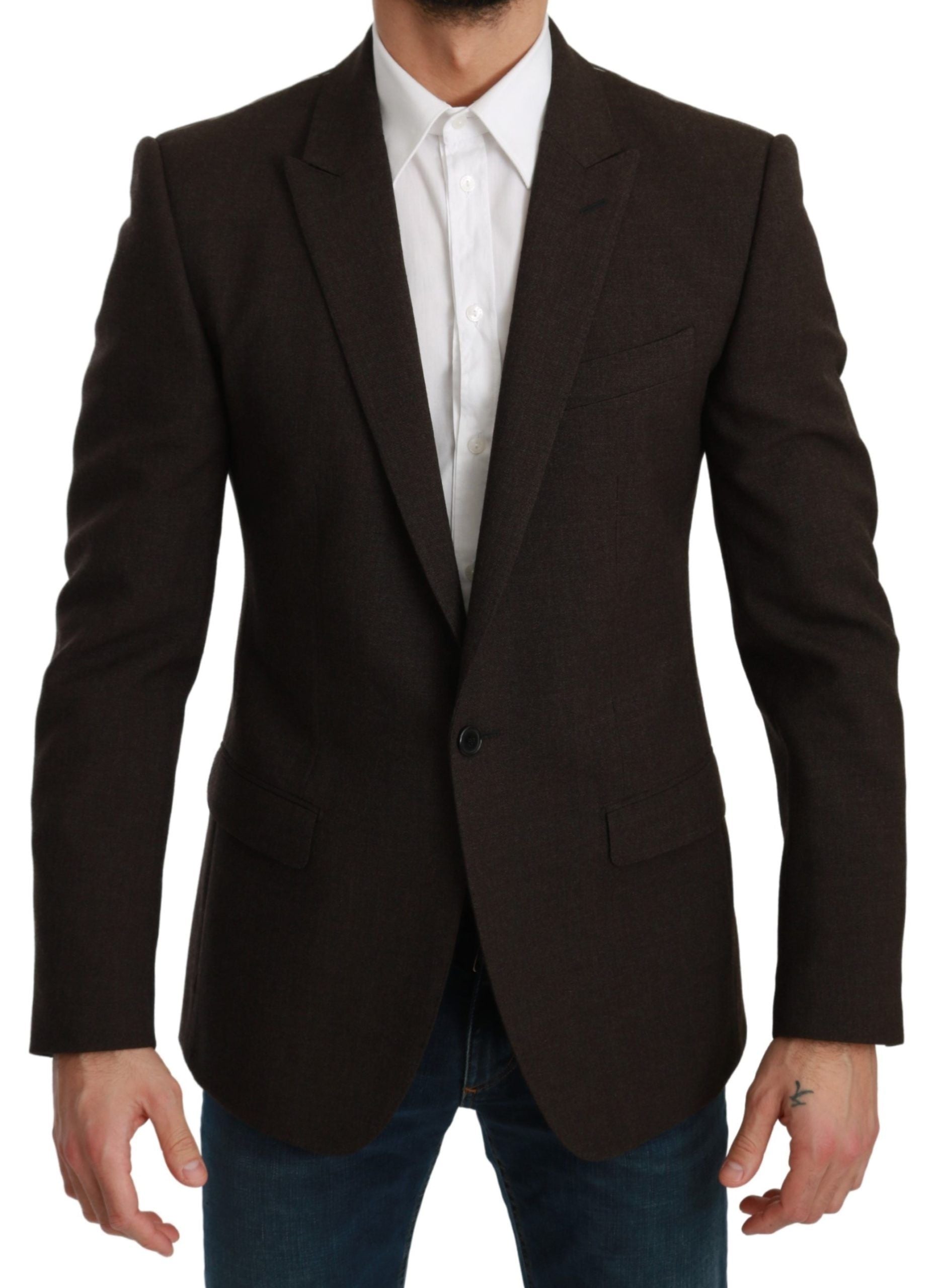 Dolce & Gabbana Brown Slim Fit Coat Jacket MARTINI Blazer - Gio Beverly Hills