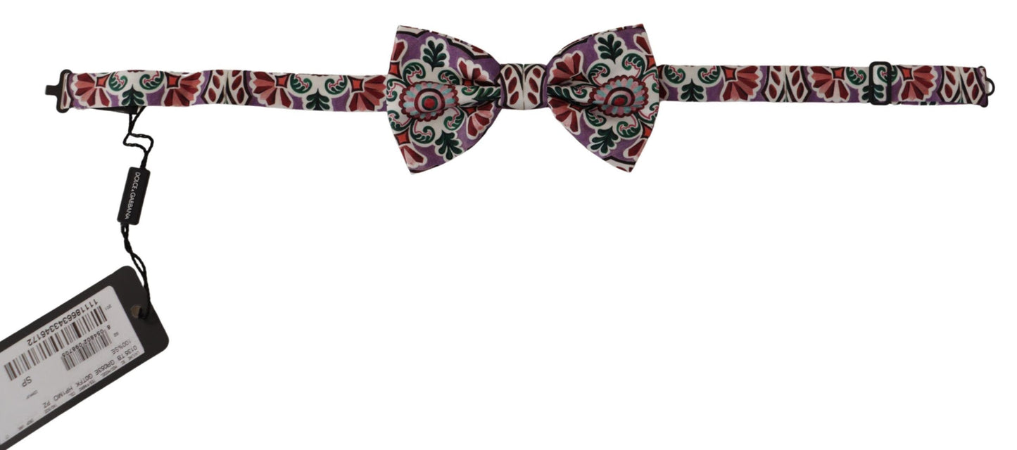 Dolce & Gabbana Multicolor Pattern 100% Silk Neck Papillon Bow Tie - Gio Beverly Hills