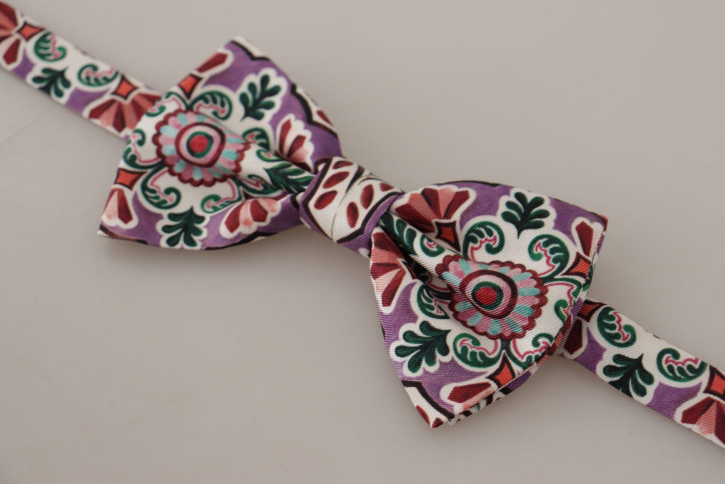 Dolce & Gabbana Multicolor Pattern 100% Silk Neck Papillon Bow Tie - Gio Beverly Hills
