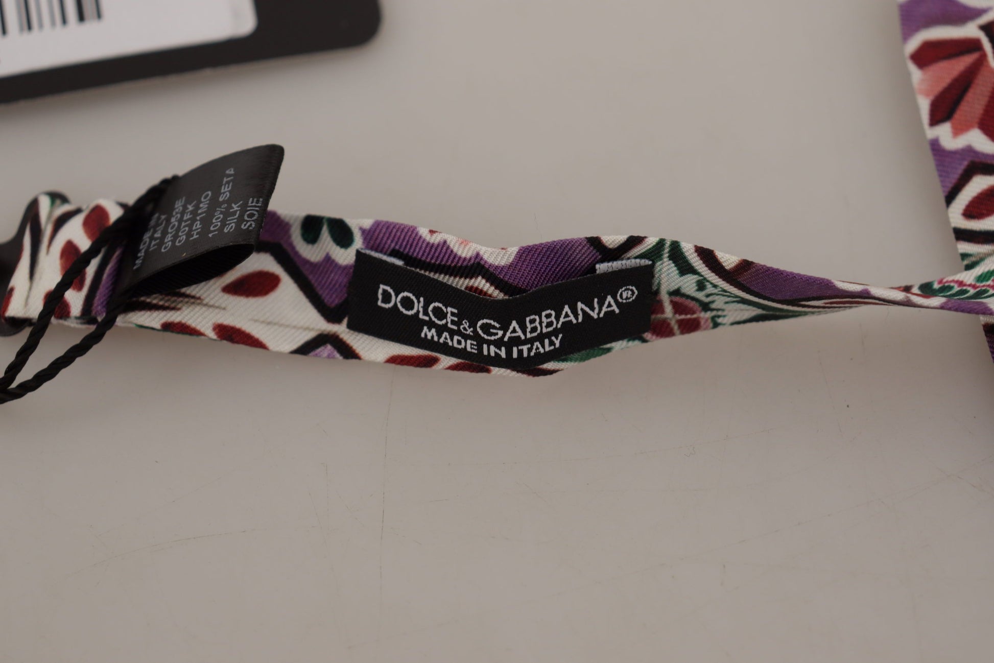 Dolce & Gabbana Multicolor Pattern 100% Silk Neck Papillon Bow Tie - Gio Beverly Hills