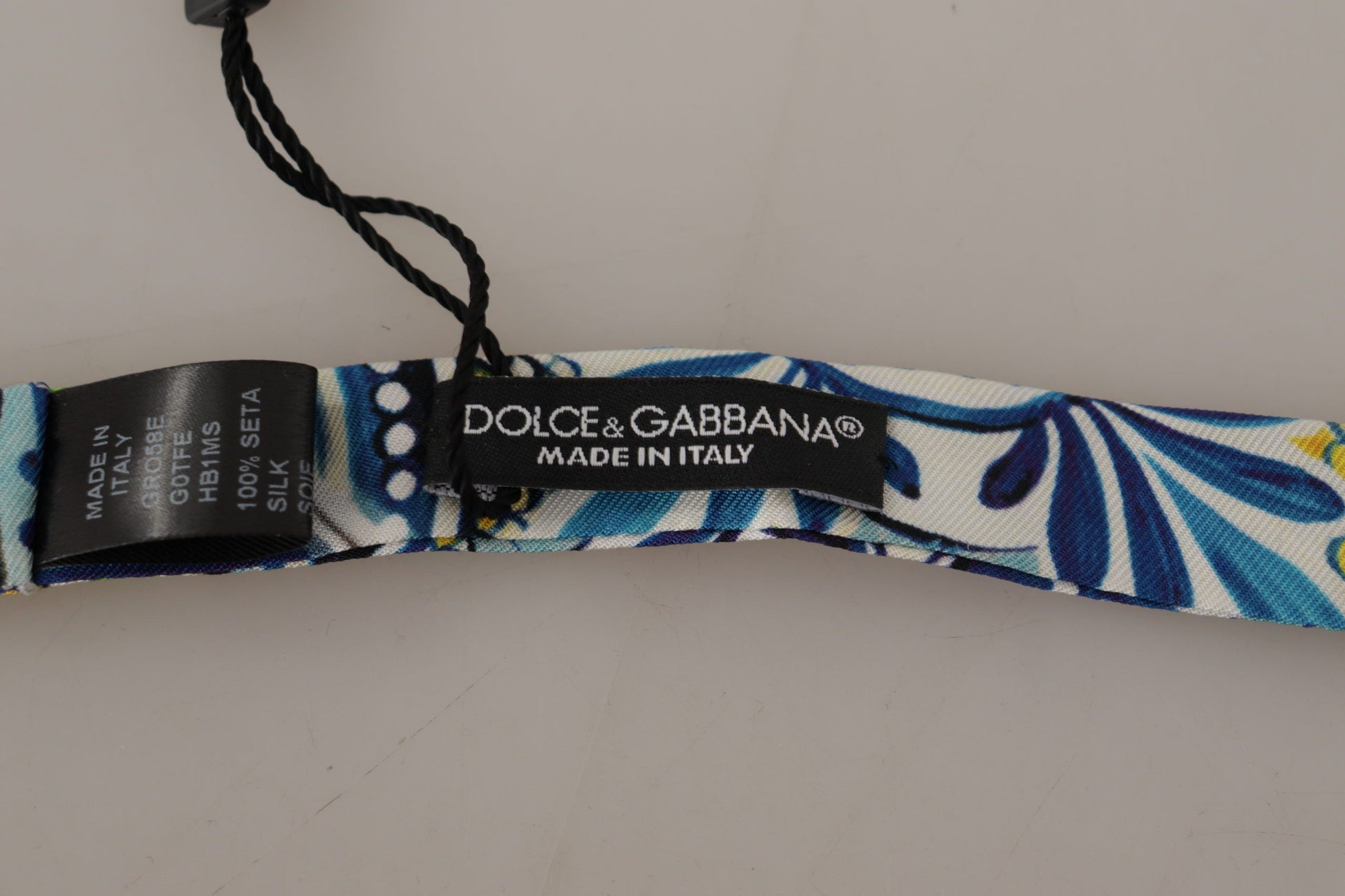 Dolce & Gabbana Multicolor Majolica Print Adjustable Papillon Bow Tie - Gio Beverly Hills