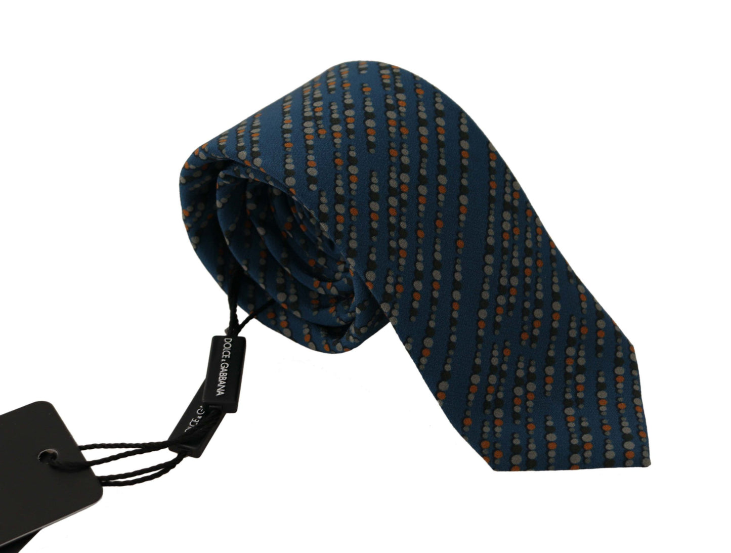 Dolce & Gabbana Blue Circle Fantasy Print Silk Adjustable Accessory Tie - Gio Beverly Hills