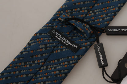 Dolce & Gabbana Blue Circle Fantasy Print Silk Adjustable Accessory Tie - Gio Beverly Hills