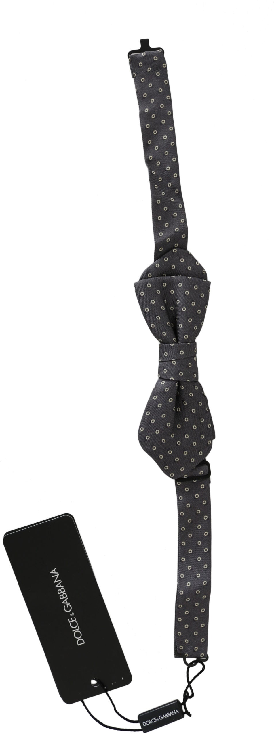 Dolce & Gabbana Gray Circles Silk Slim Adjustable Neck Papillon men Bow Tie - Gio Beverly Hills