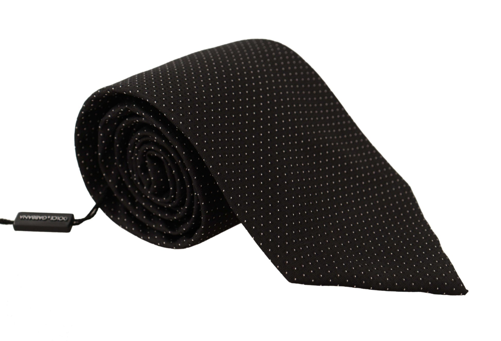 Dolce & Gabbana Black White Polka dots Silk Adjustable Tie - Gio Beverly Hills