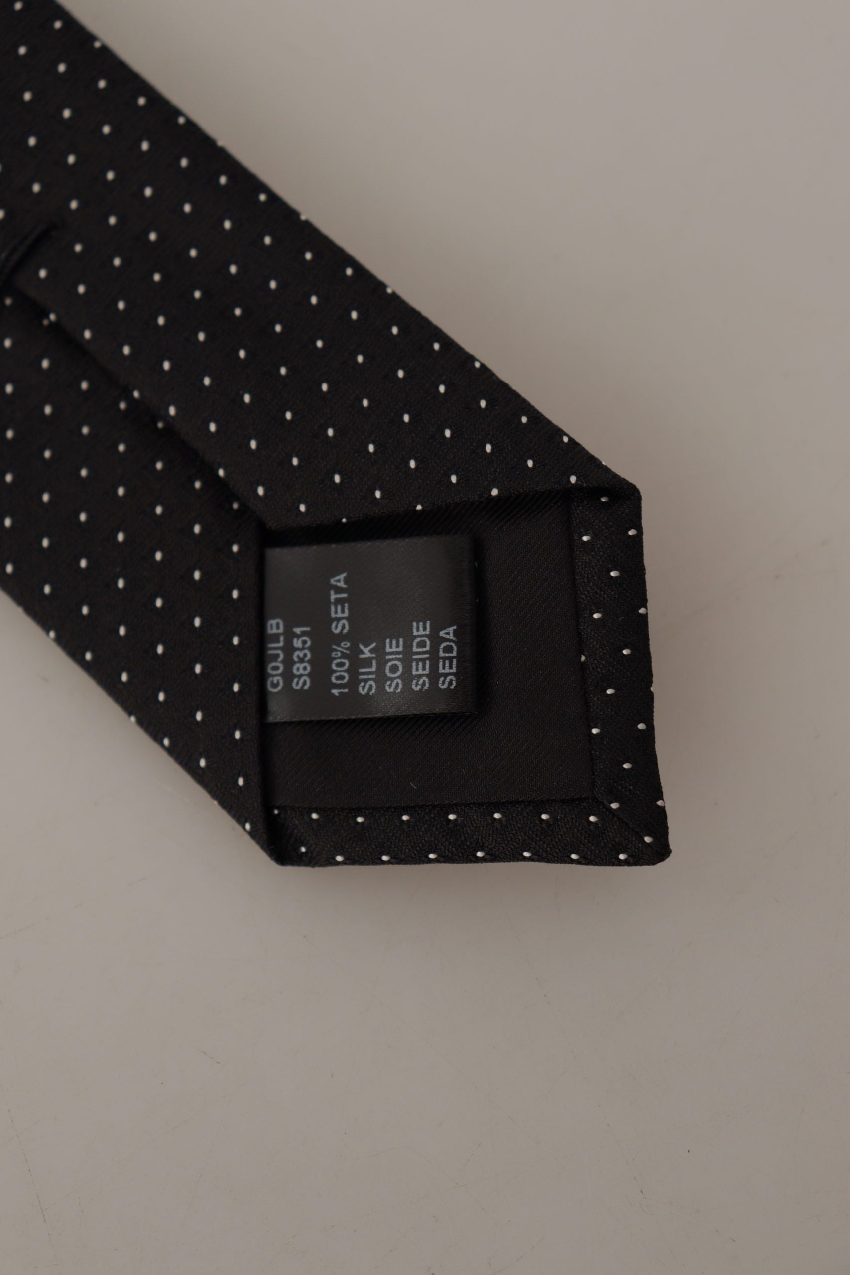 Dolce & Gabbana Black White Polka dots Silk Adjustable Tie - Gio Beverly Hills