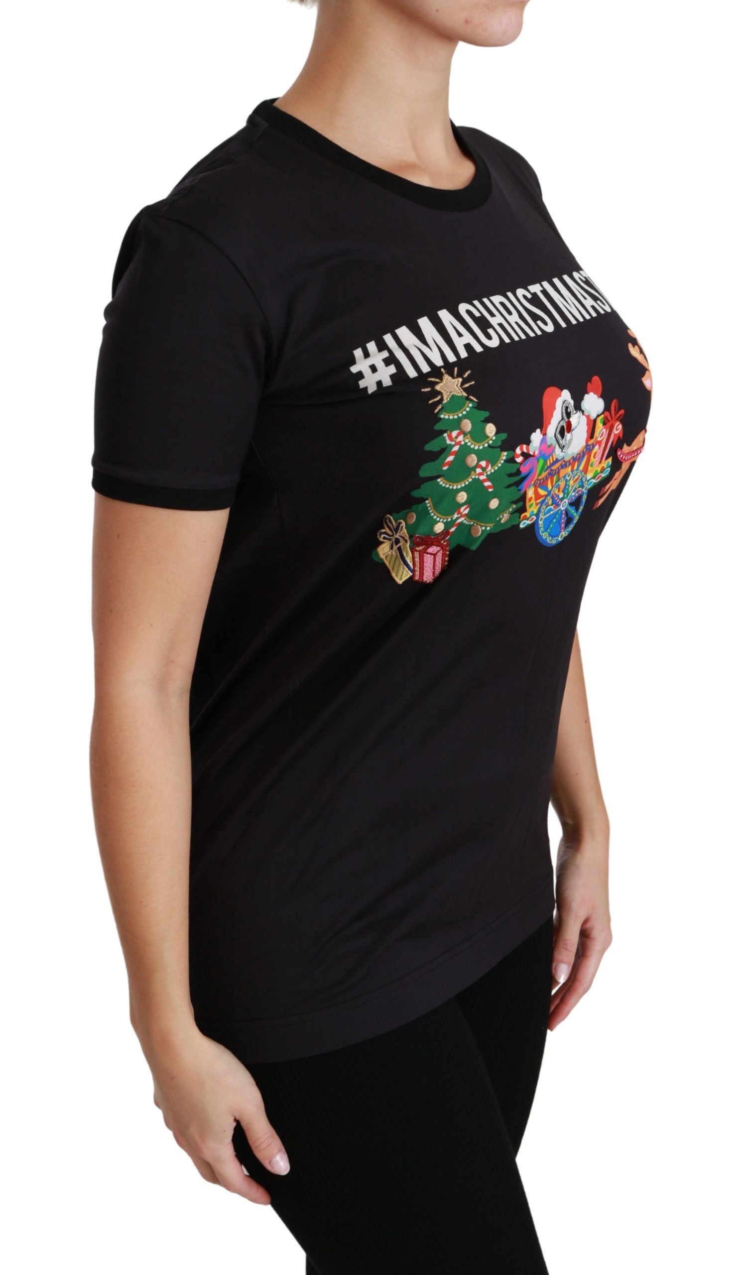 Dolce & Gabbana Black #ImAChristmasTree Crewneck Top T-shirt - Gio Beverly Hills